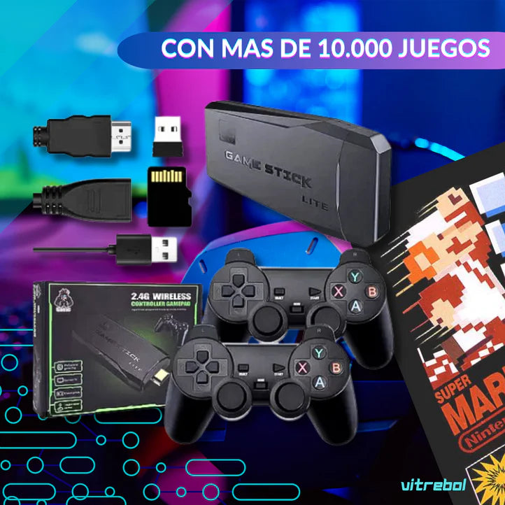 Consola con +18.000 juegos y 2 mandos inalámbricos (Original)