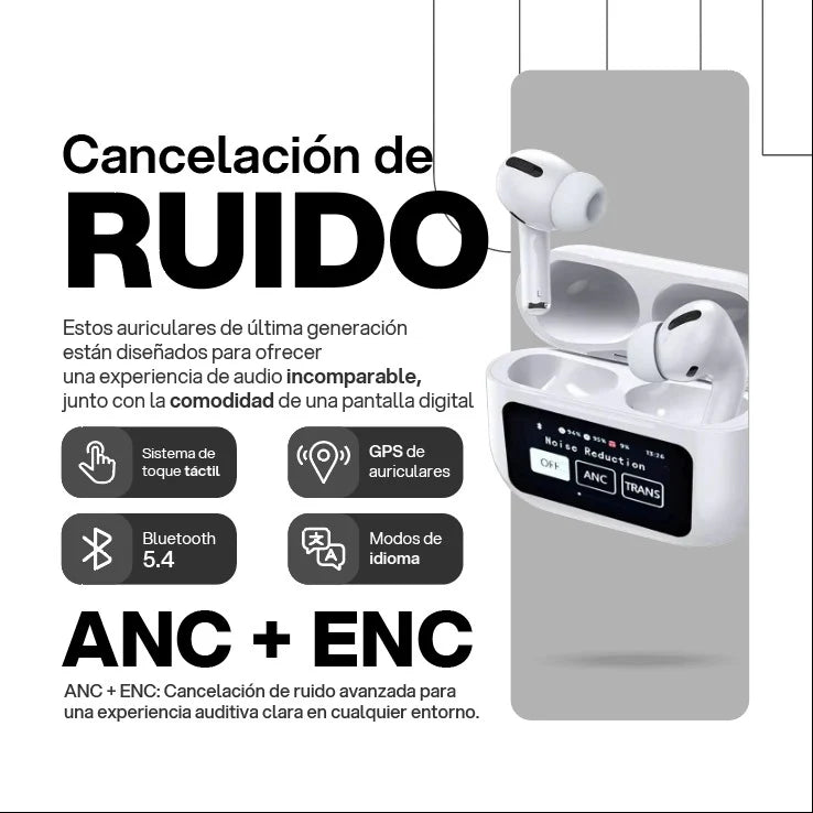 Airpods PRO 2™ Con Pantalla Tactil - Cancelacion de ruido