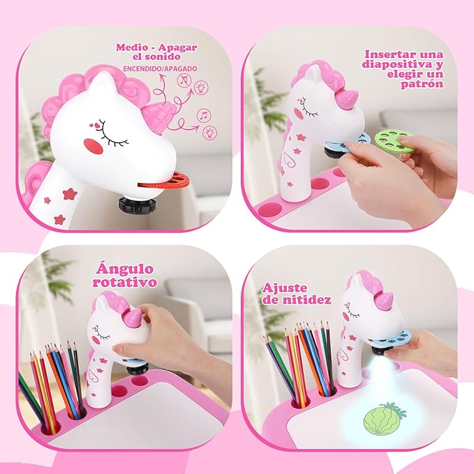 Escritorio Proyector para niños, Rotuladores y TODO incluido