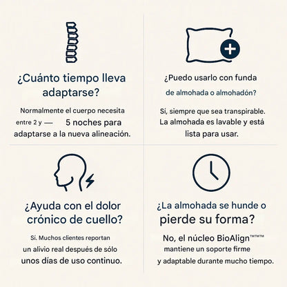 Almohada Cervical Premium - CONFORTPLUS™ + 2 Fundas de REGALO