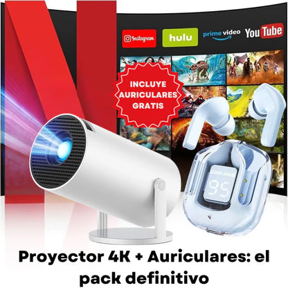 Proyector CineMax™ 4K + Auriculares Gratis