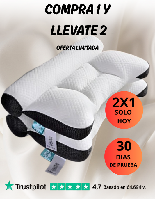 Almohada Cervical Premium - CONFORTPLUS™ + 2 Fundas de REGALO