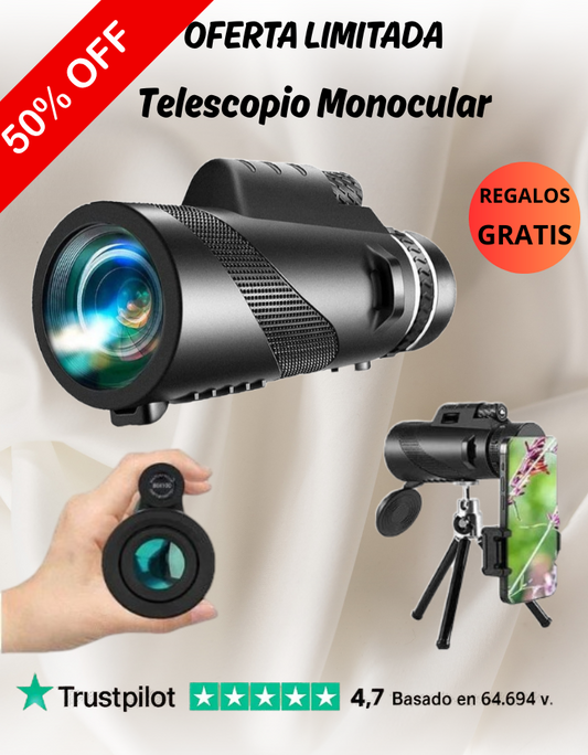 Telescopio Monocular VISION NOCTURNA ULTRAPOWER™ + SOPORTE y TRIPODE  de REGALO