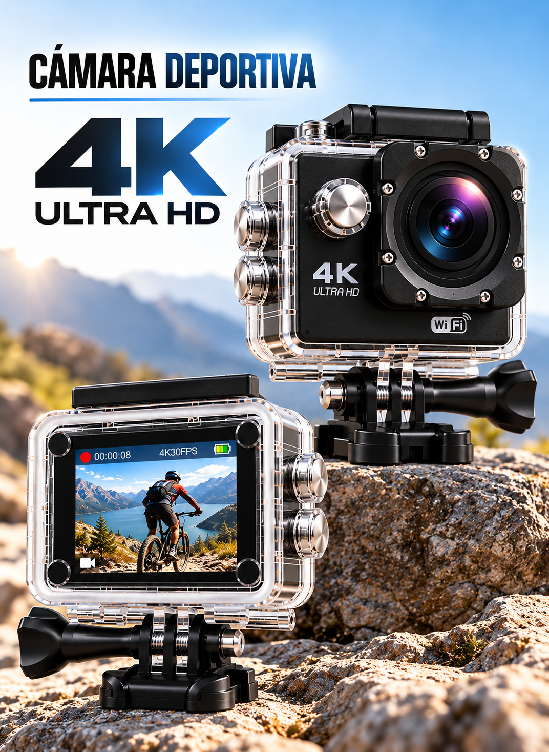 ActionCam 4K PRO™ | Kit Completo +14 Accesorios