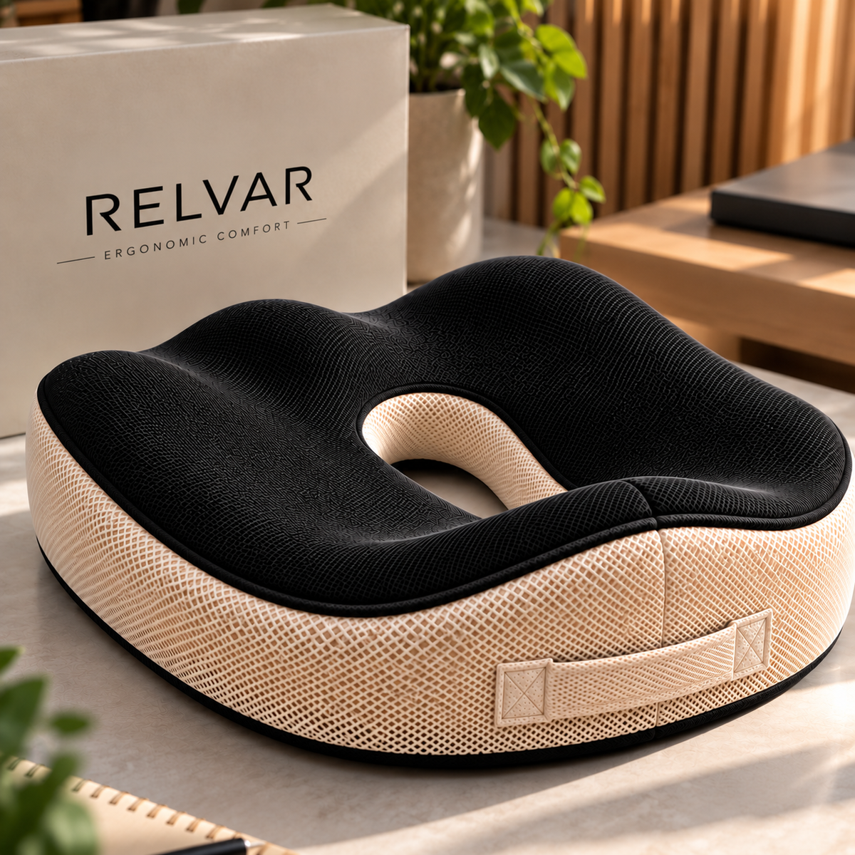 RELVAR™ Cojín Ergonómico Premium para Coxis y Espalda