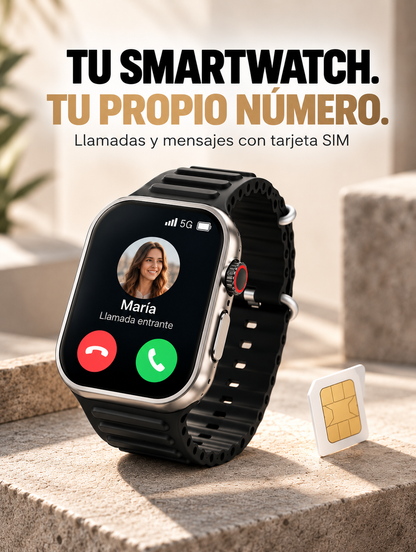Smartwatch Ultra 5G con Tarjeta SIM – Llamadas y Mensajes sin Móvil